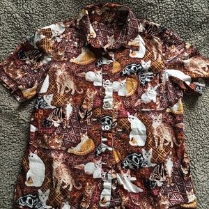 Vintage cat button up